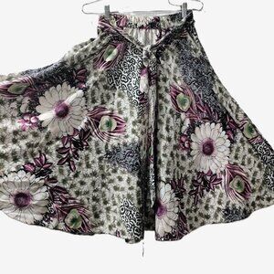 MIX NOUVEAU -S- SKIRT VOLUMEN-FLORAL PATTEN GOLDEN/ WINE/OLIVES COLORS
